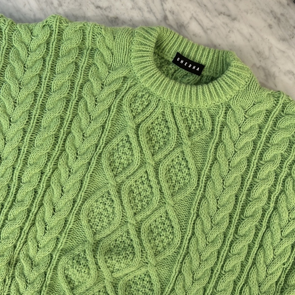 One DNA Cable Knit Fisherman's Sweater